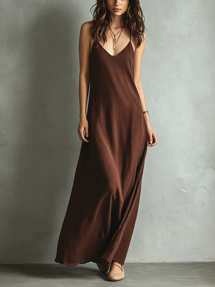 Women's Cotton-Blend Slim-Fit Spaghetti-Strap Maxi Dress MDZ0219F7ZJW