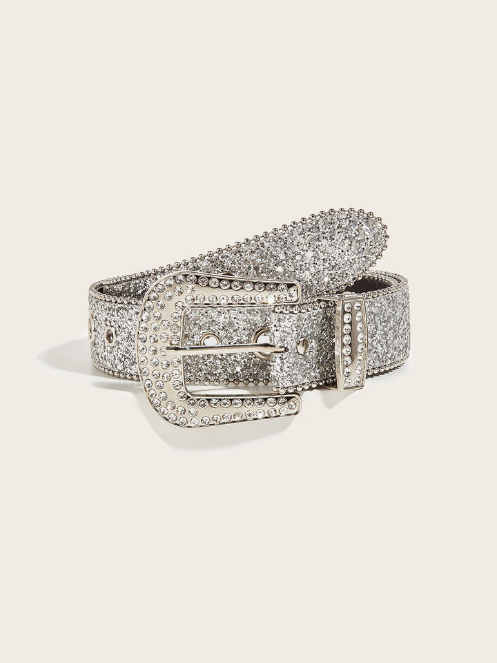 Women's Glamorous Rhinestone - Embellished Buckle Belt MDA1645H3I