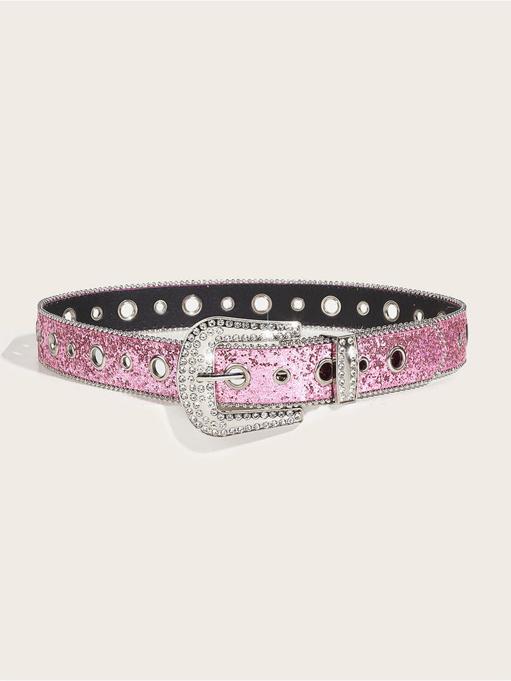 Women's Glamorous Rhinestone - Embellished Buckle Belt MDA1645H3I