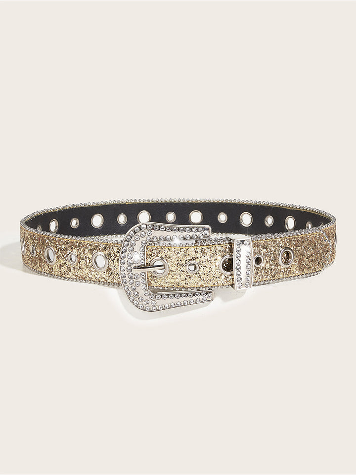 Women's Glamorous Rhinestone - Embellished Buckle Belt MDA1645H3I