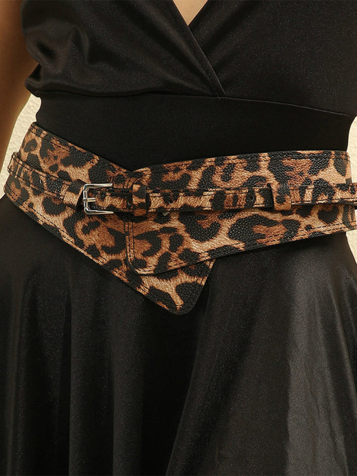 Women's Leopard - Print Fashion Faux Leather Asymmetric - Design Waist Belt MDA1699H0I
